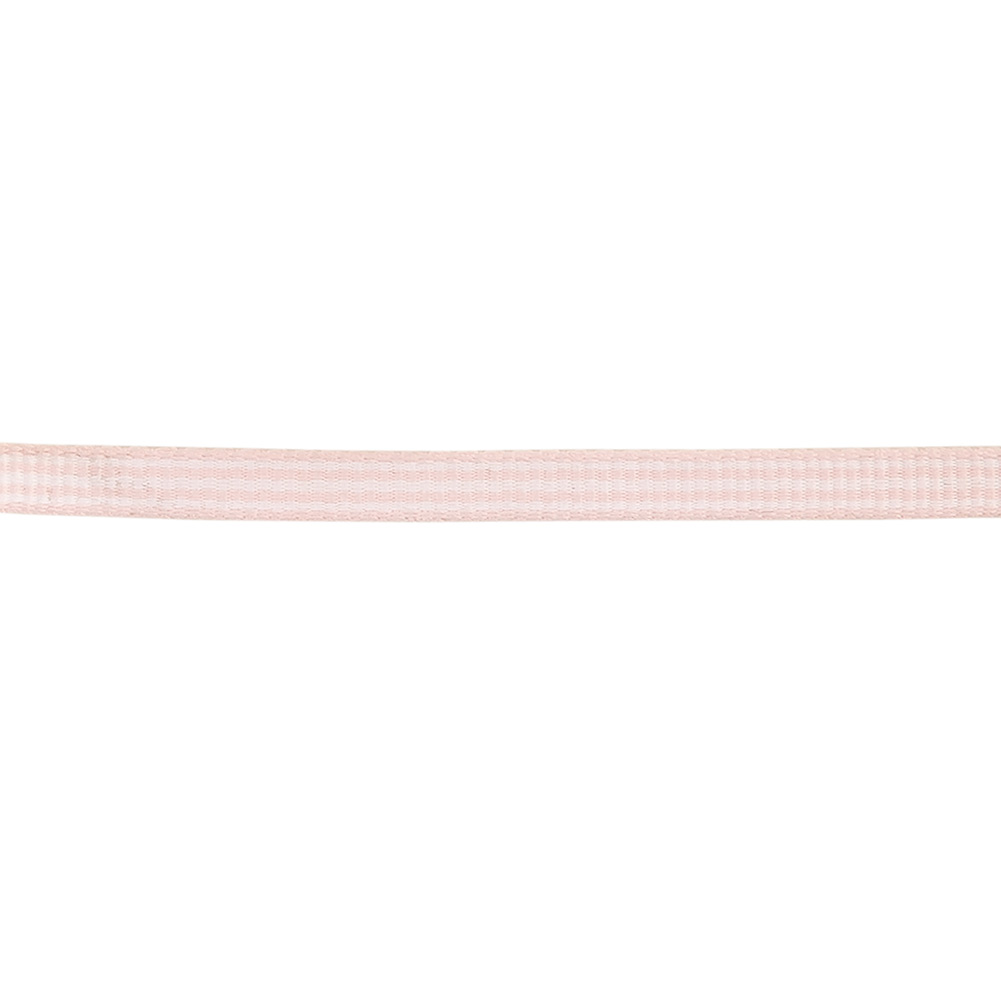Baby Pink and White Striped Grosgrain Ribbon - 0.25"