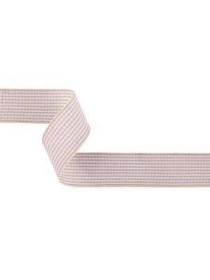 Lilac and Cream Houndstooth Check Woven Ribbon – 1″ Lilac and Cream Houndstooth Check Woven Ribbon – 1″