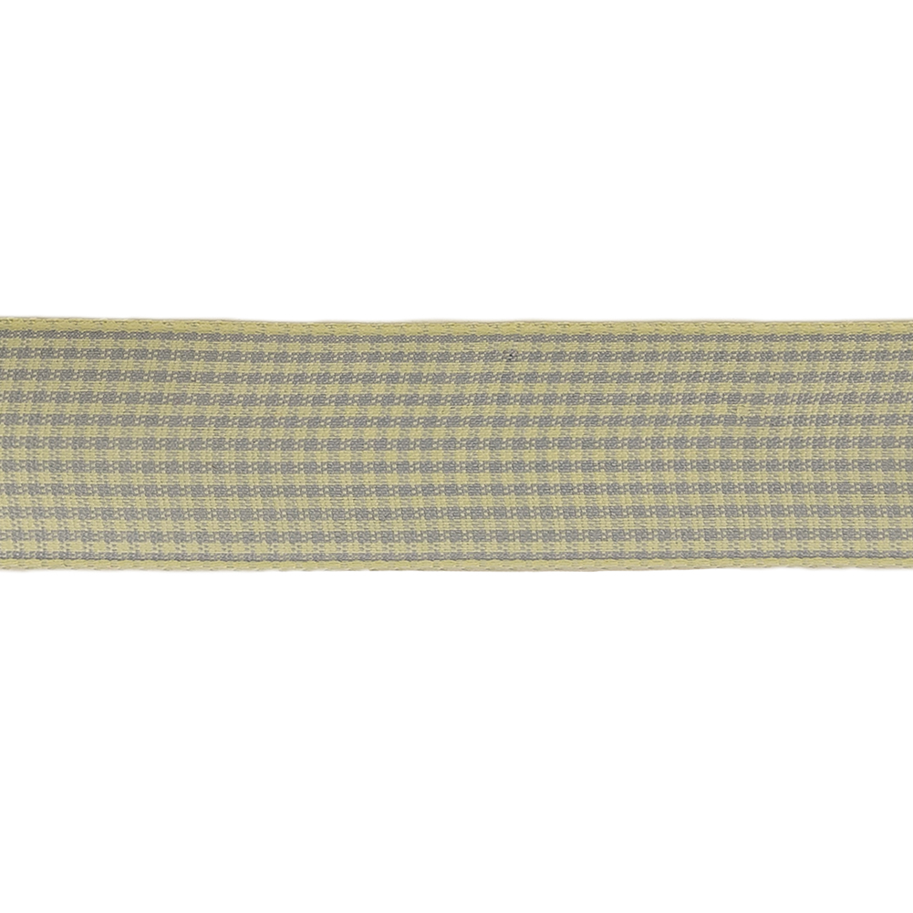 Cool Gray and Cannoli Cream Houndstooth Check Woven Ribbon - 1"