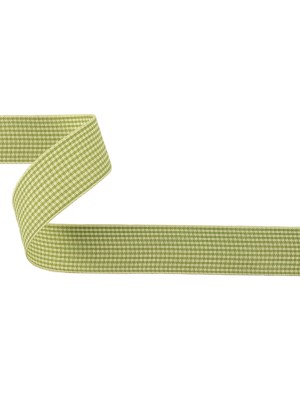 Lime and Cream Houndstooth Check Woven Ribbon – 1″ Lime and Cream Houndstooth Check Woven Ribbon – 1″