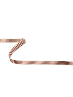 Wine and Cream Houndstooth Check Woven Ribbon – 0.375″ Wine and Cream Houndstooth Check Woven Ribbon – 0.375″