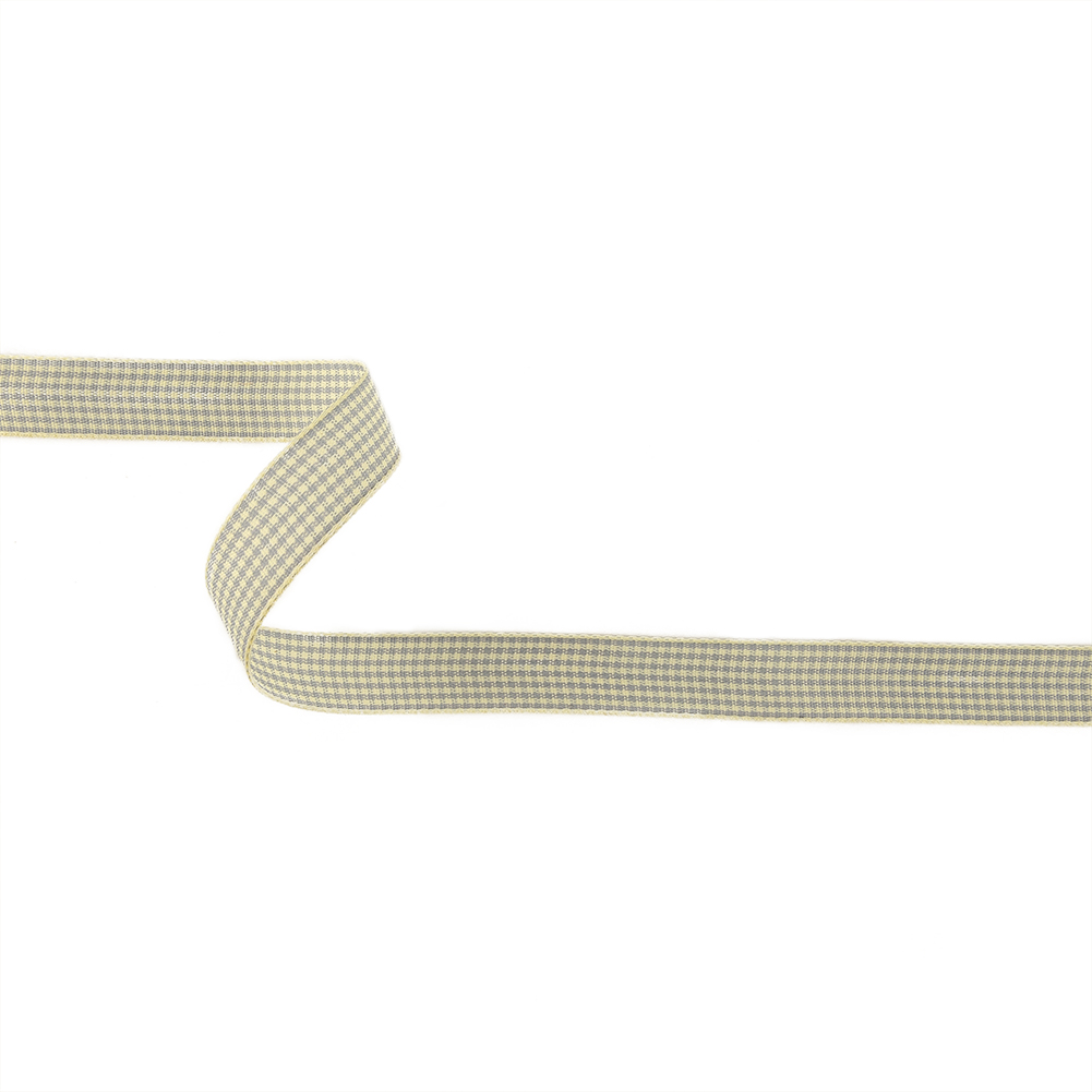 Cool Gray and Cannoli Cream Houndstooth Check Woven Ribbon – 0.625″ Cool Gray and Cannoli Cream Houndstooth Check Woven Ribbon – 0.625″