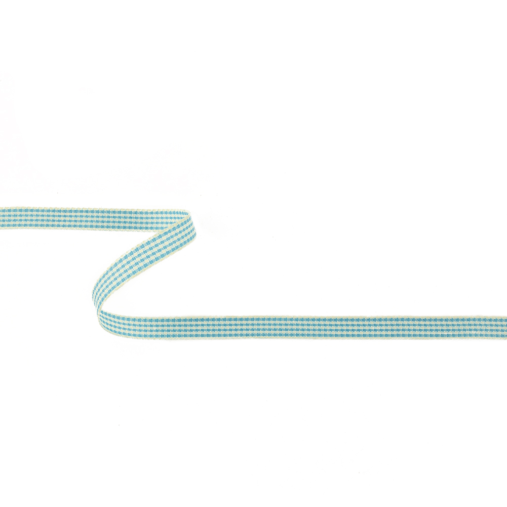 Sky Blue and Glass Green Houndstooth Check Woven Ribbon – 0.375″ Sky Blue and Glass Green Houndstooth Check Woven Ribbon – 0.375″
