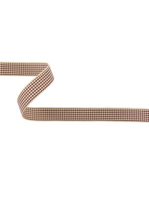 Wine and Cream Houndstooth Check Woven Ribbon – 0.625″ Wine and Cream Houndstooth Check Woven Ribbon – 0.625″