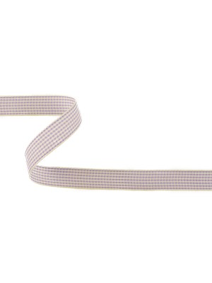 Lilac and Cream Houndstooth Check Woven Ribbon – 0.625″ Lilac and Cream Houndstooth Check Woven Ribbon – 0.625″