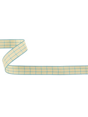 Baltic Sea and Ethereal Green Windowpane Check Woven Ribbon – 0.625″ Baltic Sea and Ethereal Green Windowpane Check Woven Ribbon – 0.625″