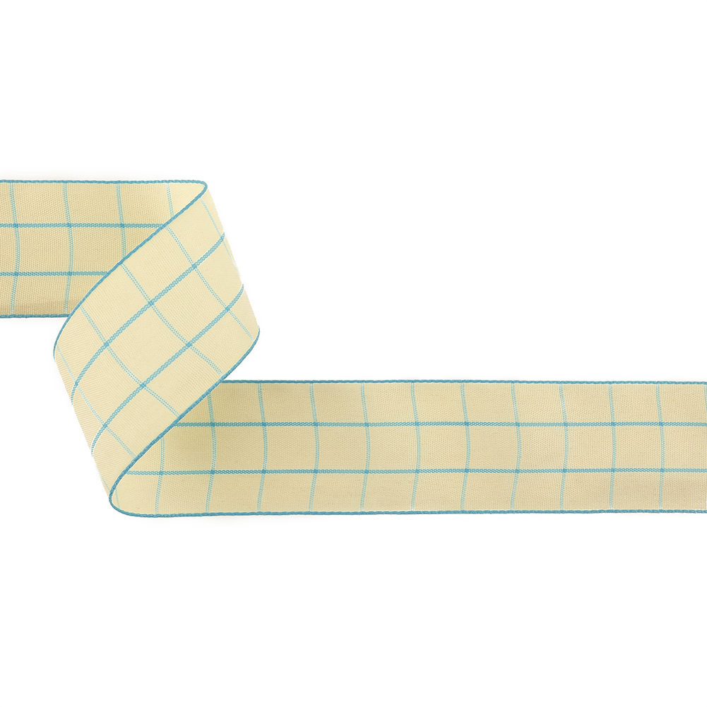 Baltic Sea and Ethereal Green Windowpane Check Woven Ribbon – 1.5″ Baltic Sea and Ethereal Green Windowpane Check Woven Ribbon – 1.5″