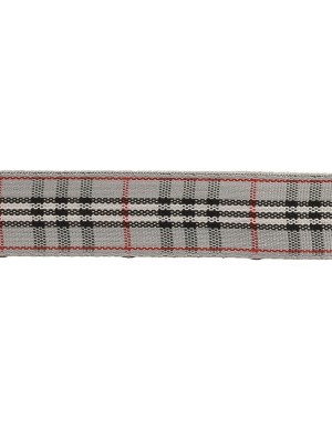 Gray, Black and Red Plaid Woven Ribbon – 0.625″ Gray, Black and Red Plaid Woven Ribbon – 0.625″