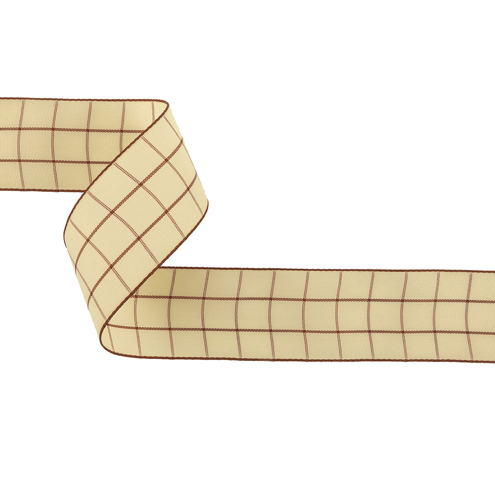 Brown and Ethereal Green Windowpane Check Woven Ribbon – 1.5″ Brown and Ethereal Green Windowpane Check Woven Ribbon – 1.5″