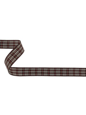Meteorite, Red and White Plaid Woven Ribbon – 0.625″ Meteorite, Red and White Plaid Woven Ribbon – 0.625″