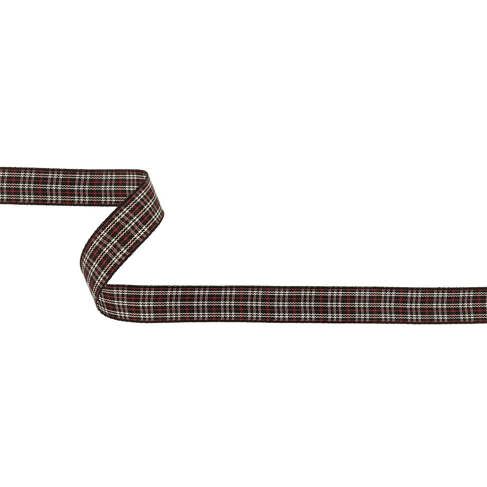 Meteorite, Red and White Plaid Woven Ribbon – 0.625″ Meteorite, Red and White Plaid Woven Ribbon – 0.625″