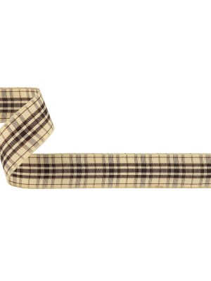 Brown Stone, Tan and Vanilla Ice Plaid Woven Ribbon – 1″ Brown Stone, Tan and Vanilla Ice Plaid Woven Ribbon – 1″