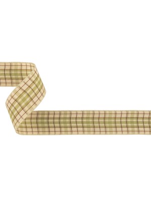 Sage, Brown and Vanilla Ice Plaid Woven Ribbon – 1″ Sage, Brown and Vanilla Ice Plaid Woven Ribbon – 1″