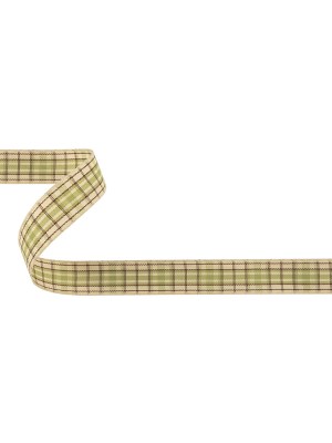 Sage, Brown and Vanilla Ice Plaid Woven Ribbon – 0.625″ Sage, Brown and Vanilla Ice Plaid Woven Ribbon – 0.625″