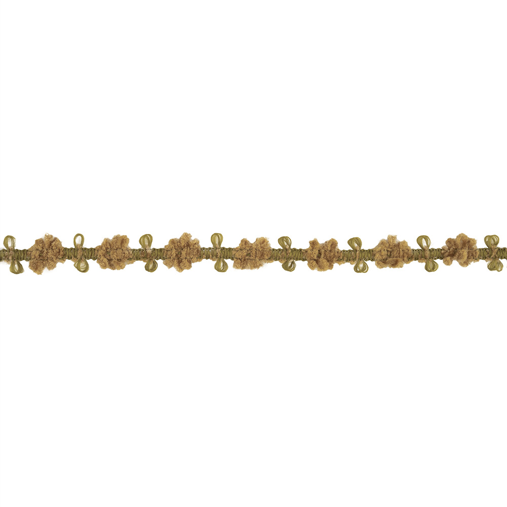 Beige and Moss Chenille Floral Trim – 0.75″ Beige and Moss Chenille Floral Trim – 0.75″