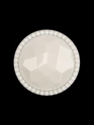Italian White Faceted Decorative Shank Back Button – 36L/23mm Italian White Faceted Decorative Shank Back Button – 36L/23mm