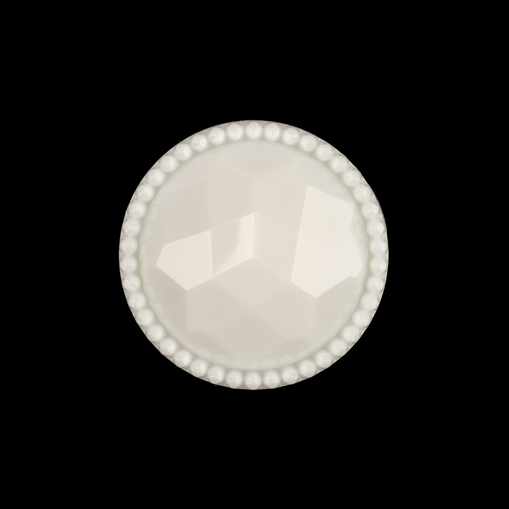 Italian White Faceted Decorative Shank Back Button – 36L/23mm Italian White Faceted Decorative Shank Back Button – 36L/23mm