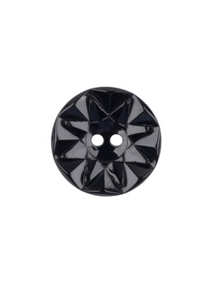 Black Radial Designed 2-Hole Plastic Saucer Button – 24L/15mm Black Radial Designed 2-Hole Plastic Saucer Button – 24L/15mm