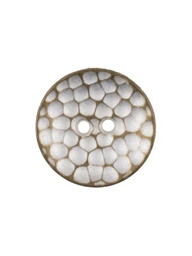 Italian Silver Brass Geometric 2-Hole Metal Saucer Button – 32L/20mm Italian Silver Brass Geometric 2-Hole Metal Saucer Button – 32L/20mm