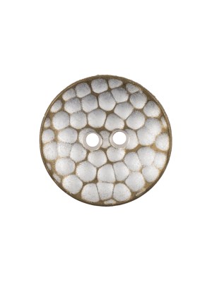 Italian Silver Brass Geometric 2-Hole Metal Saucer Button – 32L/20mm Italian Silver Brass Geometric 2-Hole Metal Saucer Button – 32L/20mm