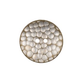 Italian Silver Brass Geometric 2-Hole Metal Saucer Button – 36L/23mm Italian Silver Brass Geometric 2-Hole Metal Saucer Button – 36L/23mm