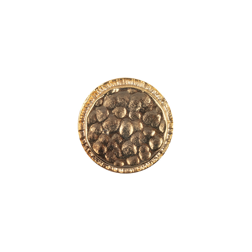 Shiny Gold Abstract Textured Shank Back Metal Button with Radial Rim – 24L/15mm Shiny Gold Abstract Textured Shank Back Metal Button with Radial Rim – 24L/15mm