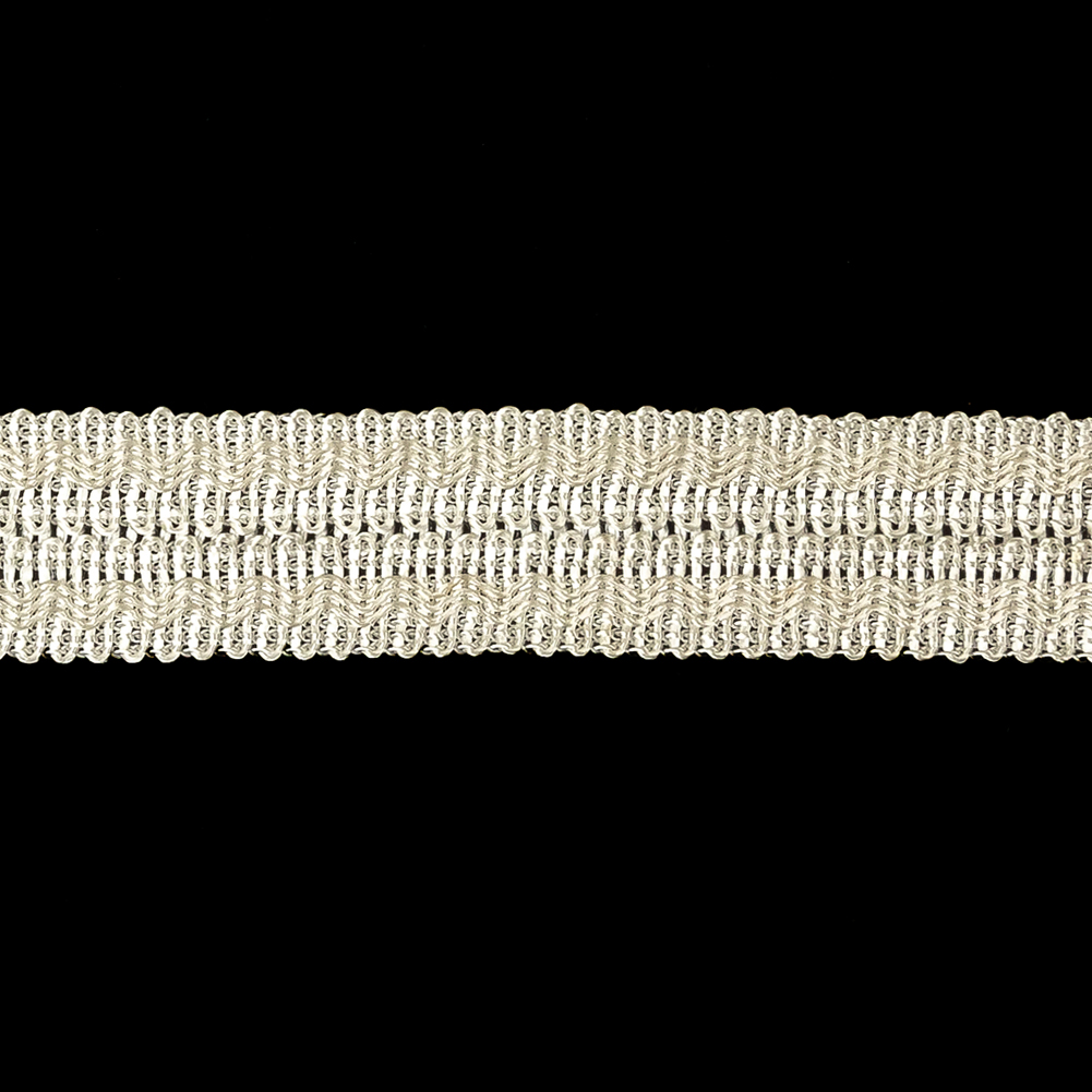 Luminous White Asparagus Zig Zags Braided Foldover Trim – 0.75″ Luminous White Asparagus Zig Zags Braided Foldover Trim – 0.75″