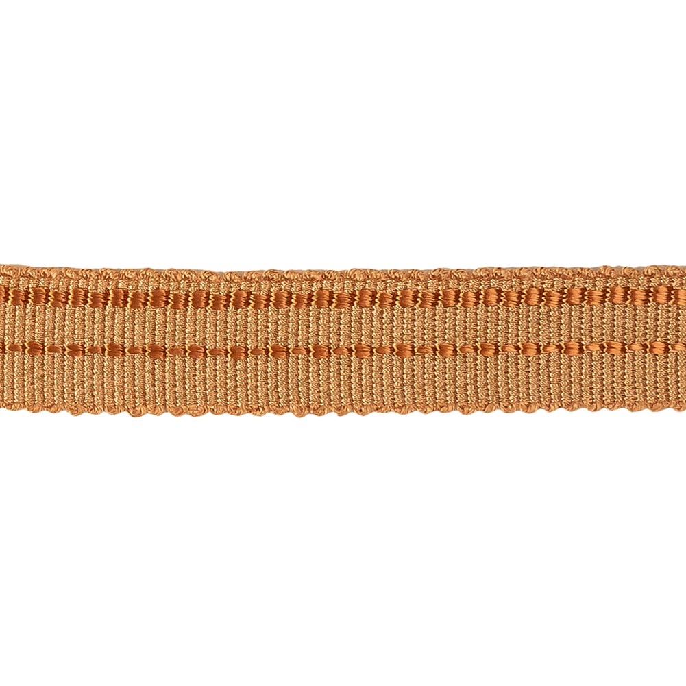 Orange Petersham Grosgrain with Stitched Stripes – 0.625″ Orange Petersham Grosgrain with Stitched Stripes – 0.625″