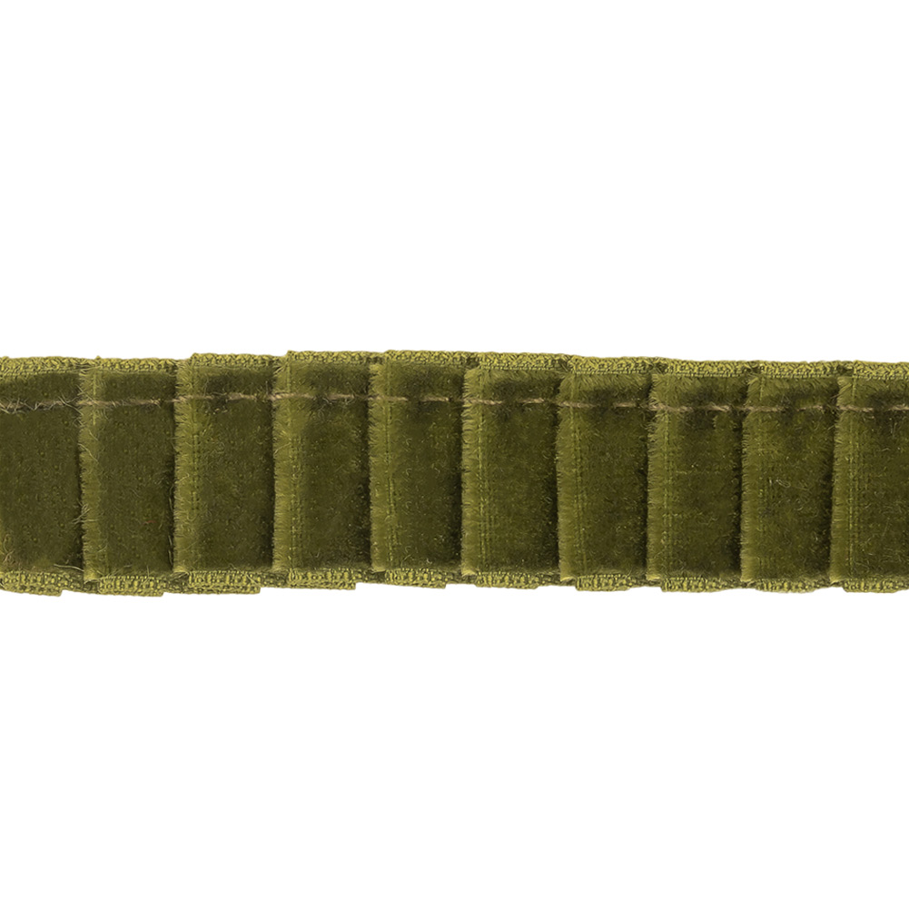 Moss Green Pleated Single-Face Velvet Ribbon – 0.625″ Moss Green Pleated Single-Face Velvet Ribbon – 0.625″
