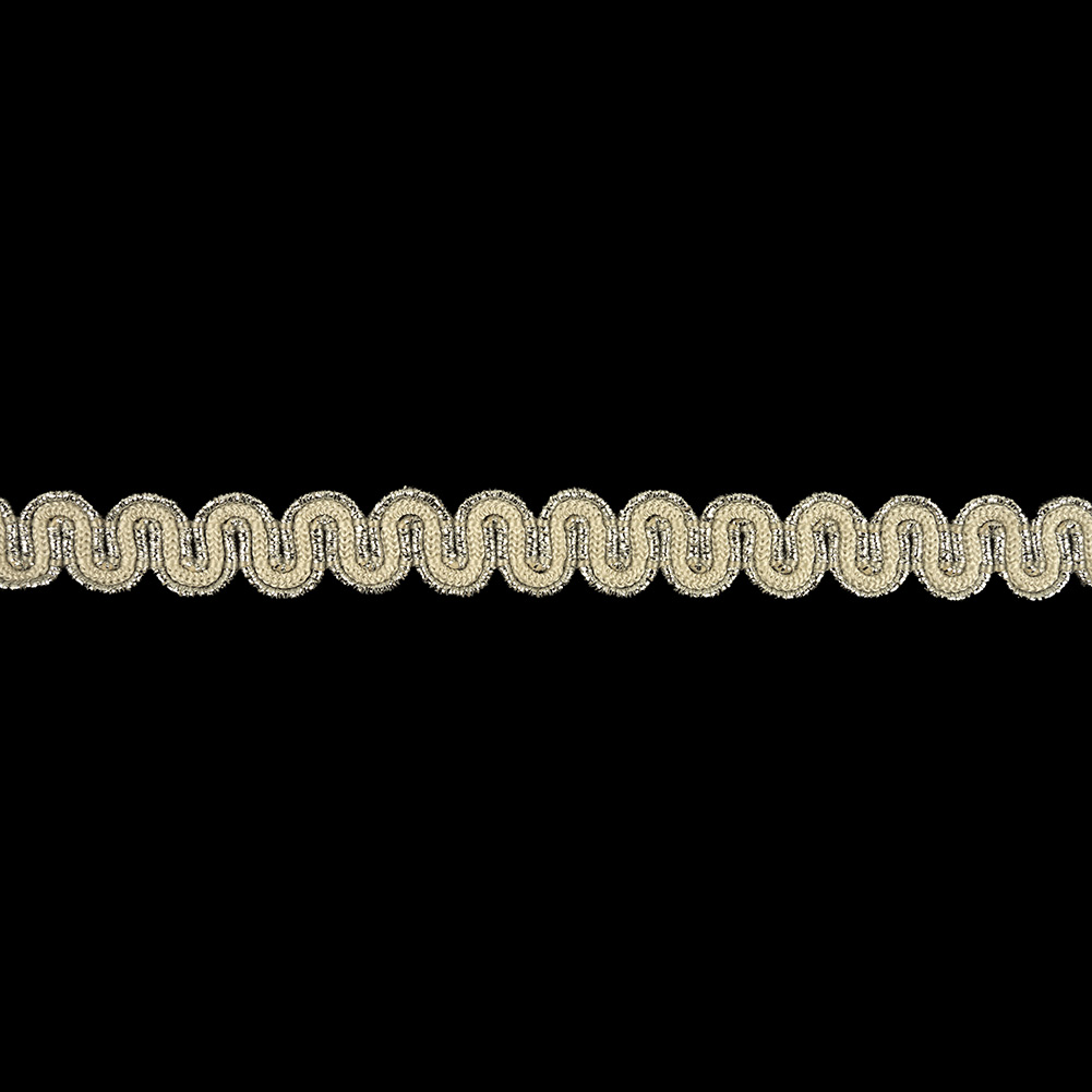 Sugar Swizzle and Metallic Silver Waves Gimp Braided Trim – 0.5″ Sugar Swizzle and Metallic Silver Waves Gimp Braided Trim – 0.5″