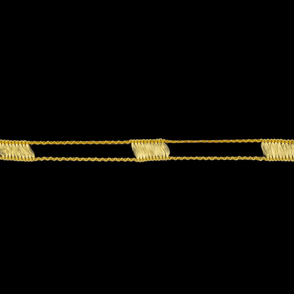 Pale Yellow Fine Rail Lace Trim - 0.2"