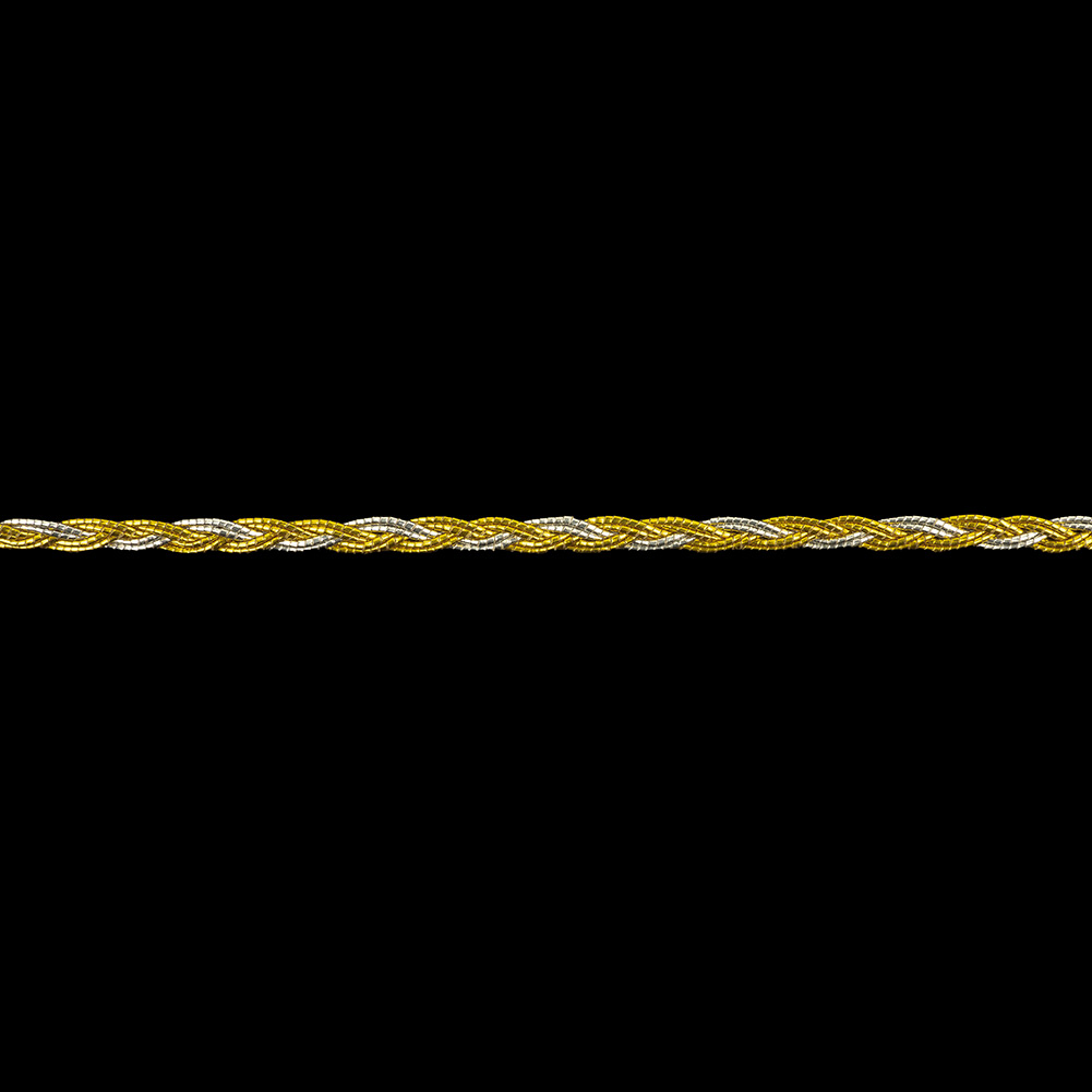 Metallic Silver and Gold Braided Trim – 0.1875″ Metallic Silver and Gold Braided Trim – 0.1875″