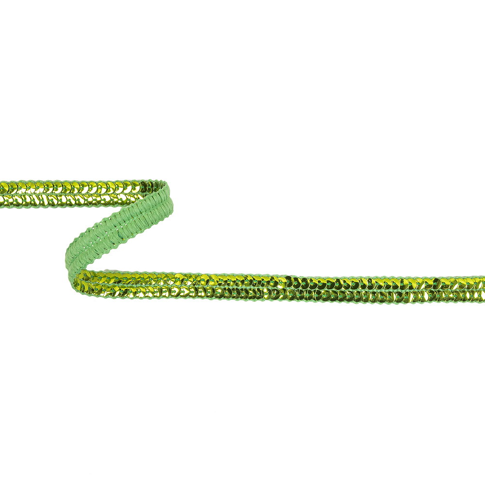 Metallic Lime Two Row Sequins Trim – 0.5″ Metallic Lime Two Row Sequins Trim – 0.5″