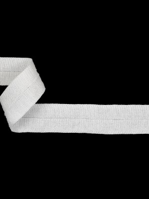 White Rayon Foldover Knit Trim – 1.25″ White Rayon Foldover Knit Trim – 1.25″