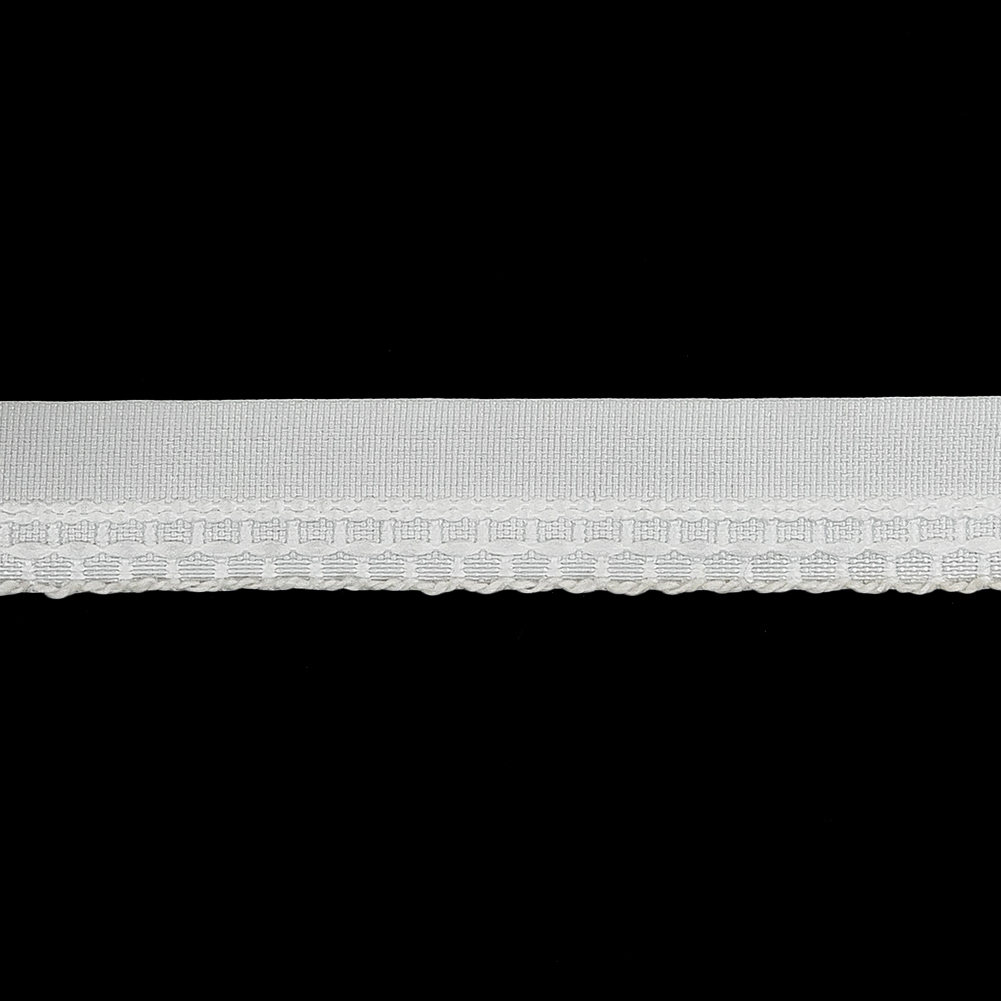 Bright White Scalloped Embroidered Webbing - 0.6875"