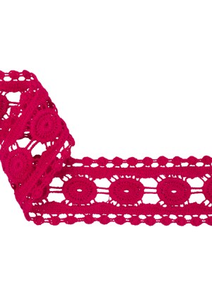 Magenta Circles Cotton Blend Crochet Lace Trim – 2″ Magenta Circles Cotton Blend Crochet Lace Trim – 2″