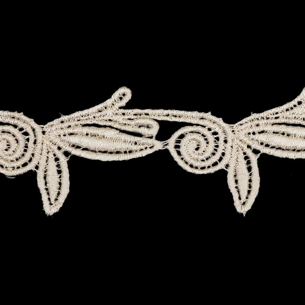 Creme Brulee Stylized Floral Venise Lace Trim - 1.5"