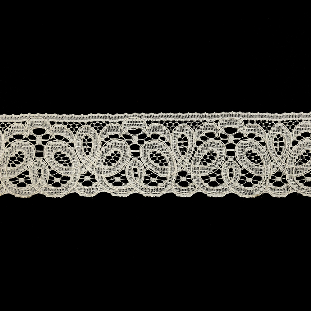 White Leaf-Like Loops Corded Lace Trim – 3.25″ White Leaf-Like Loops Corded Lace Trim – 3.25″