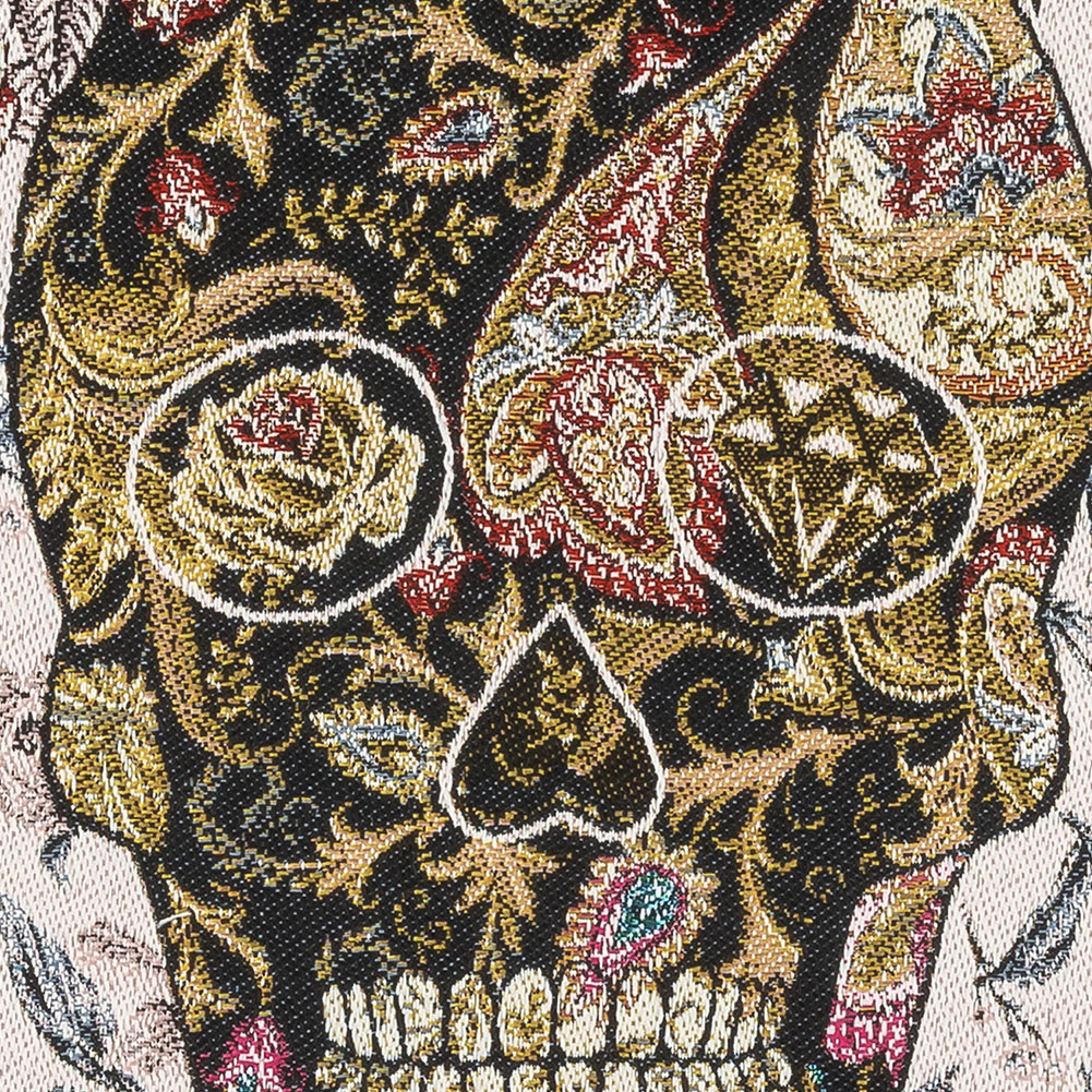 French Blanc Skull in Love Oversized Square Patch - 18.875"