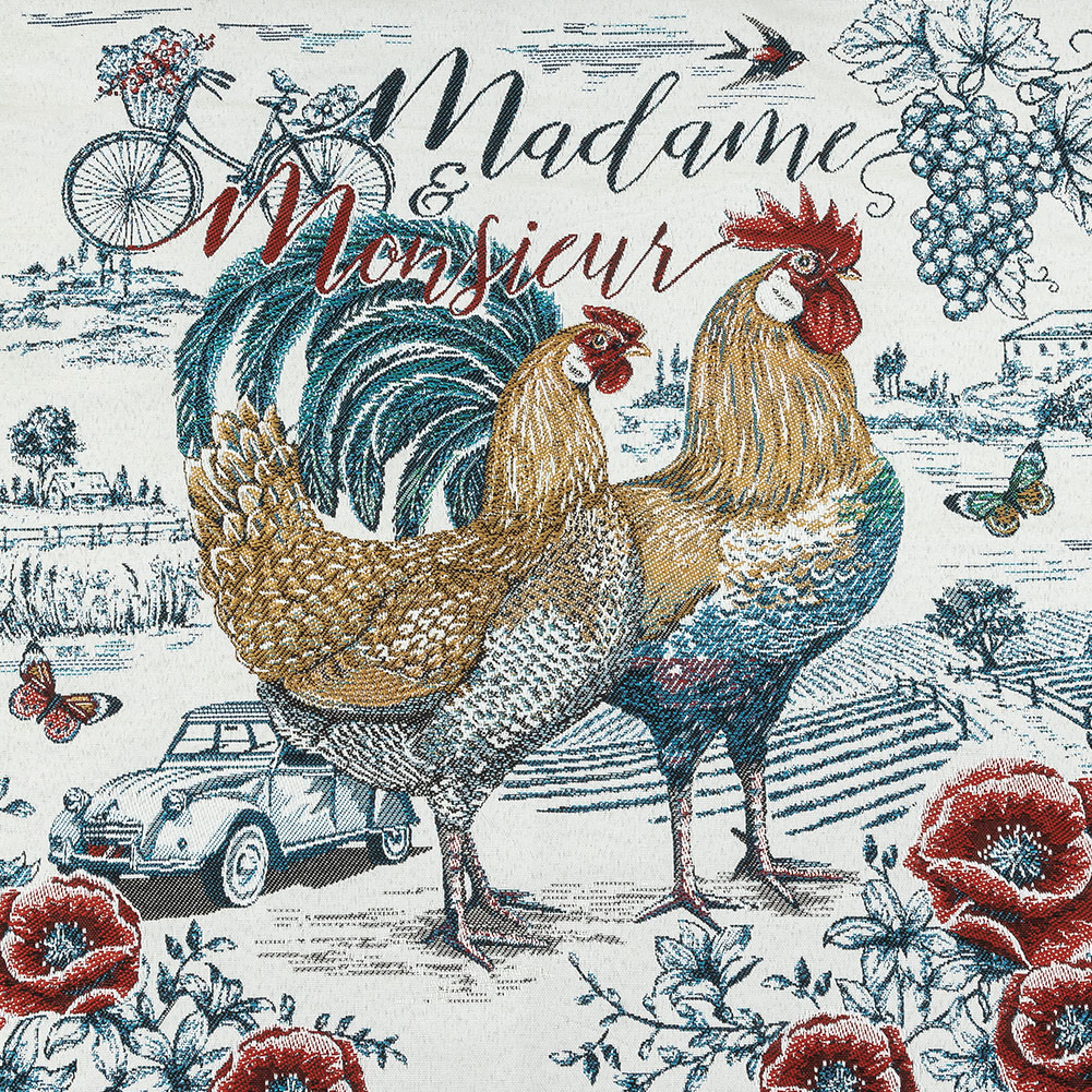 French Bleu Madame and Monsieur Oversized Square Patch – 18.875″ French Bleu Madame and Monsieur Oversized Square Patch – 18.875″