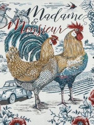 French Bleu Madame and Monsieur Oversized Square Patch – 18.875″ French Bleu Madame and Monsieur Oversized Square Patch – 18.875″