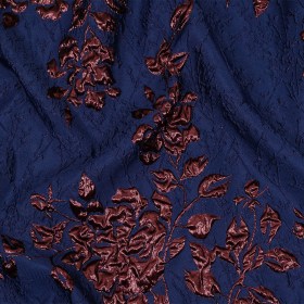 Metallic Aubergine and Blue Depths Roses and Leaves Luxury Brocade Metallic Aubergine and Blue Depths Roses and Leaves Luxury Brocade