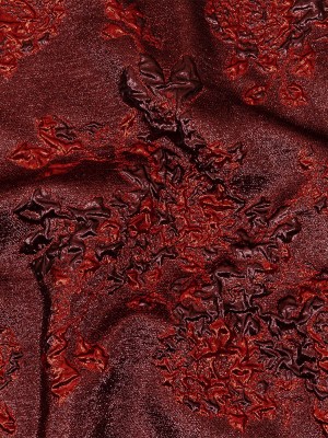 Metallic Scarlet and Burgundy Floral Luxury Brocade Metallic Scarlet and Burgundy Floral Luxury Brocade