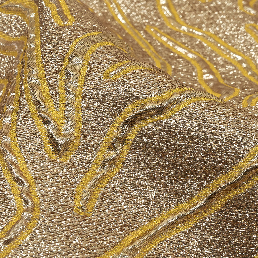 Metallic Gold and Mustard Contour Lines Luxury Brocade Metallic Gold and Mustard Contour Lines Luxury Brocade