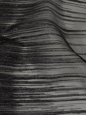 Metallic Black Lines Luxury Organza Brocade Metallic Black Lines Luxury Organza Brocade