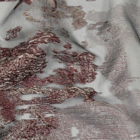 Metallic Silver and Plum Ornate Abstraction Luxury Burnout Organza Brocade Metallic Silver and Plum Ornate Abstraction Luxury Burnout Organza Brocade