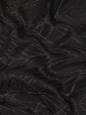Metallic Black Feathers Luxury Brocade Metallic Black Feathers Luxury Brocade