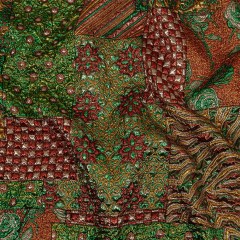 Metallic Red, Green and Yellow Gold Ornate Patchwork Luxury Brocade Metallic Red, Green and Yellow Gold Ornate Patchwork Luxury Brocade