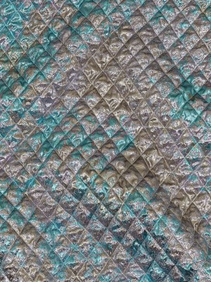Metallic Silver, Lilac and Sky Diamond Quilted Luxury Brocade Metallic Silver, Lilac and Sky Diamond Quilted Luxury Brocade