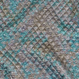 Metallic Silver, Lilac and Sky Diamond Quilted Luxury Brocade Metallic Silver, Lilac and Sky Diamond Quilted Luxury Brocade